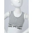 thumbnail image 4 of YONGHS Kids Girls Tracksuit Dance Outfit Sports Crop Tops Trouser Set Grey 12, 4 of 7