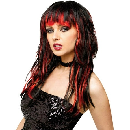 Black and Red Temptress Wig Adult Halloween