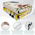 thumbnail image 4 of Full Quilt Set 78''x90'', Sunflowers Rooster Lightweight Bedspread Coverlet Set with 2 Pillow Shams, Watercolor Leaves Retro Art Rustic Breathable All Season Quilt Bedding for Bedroom/Guest Room, 4 of 9