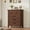 Brown, variant on Tzou 4-Drawer Vertical Dresser - 34.8" Tall Wooden Storage Chest w/ Robot-Vacuum Base, Walnut Finish for Bedroom/Living Room