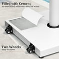 thumbnail image 3 of Pellebant Heavy Duty Outdoor Umbrella Base with Wheels, 45 lbs Cement-Filled Square Stand, Fits 1.42"-1.89" Poles, with Adjustable Tube Cap & Leveling Screws, Rust-Resistant, White, 3 of 7