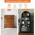 thumbnail image 3 of Aobabo Metal Arched Bookshelf Cabinet with Lockable Drawers,Arch Display Bookcase File Cabinet with Shelves for Home Office Living Room Black,Assembly Required, 3 of 9