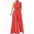 thumbnail image 1 of Combinaisons Habillées pour Femmes Soirée Invitée de Mariage Grande Taille Sans Manches Combinaisons Pantalon Grand Long Rouge TG, 1 of 5