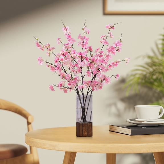 Konghyp Artificial Cherry Blossom Branch, Realistic Fake Flower for Home Decor, Dining Table Centerpiece, Office Desk Decoration, Wedding Decoration, Long-lasting Decorative Floral Arrangement