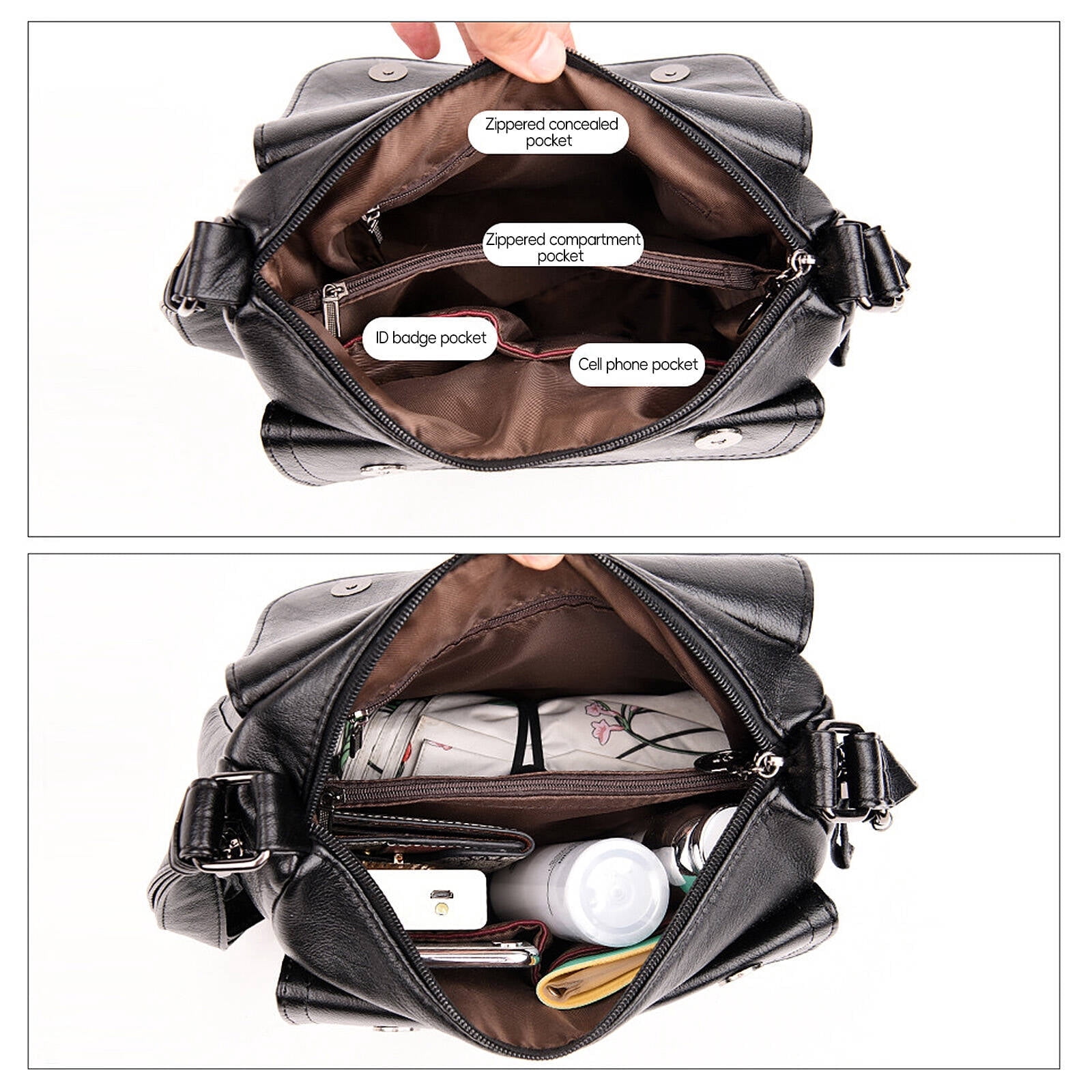 GASTROPOD 2026 New Purses for Women Side Zipper Pockets Cross Body Bag for Woman for Travel,Shopping,Daily Convenient Pocket Design Shoulder Bag for Women Black