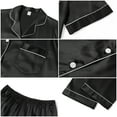 thumbnail image 6 of UVN Pajamas Sets for Women Short Sleeve Button Down Tops And Pants Sleepwear Soft Silk Satin Pjs Loungewear 2 Piece Outfit, 6 of 9