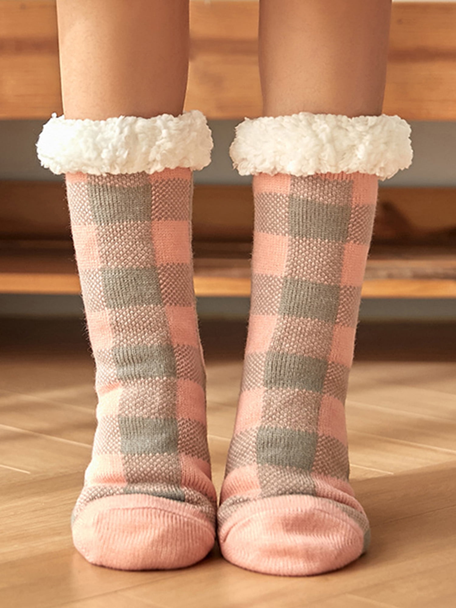 Gwiyeopda Women Slipper Socks Fuzzy Fluffy Cozy Winter Thick Warm