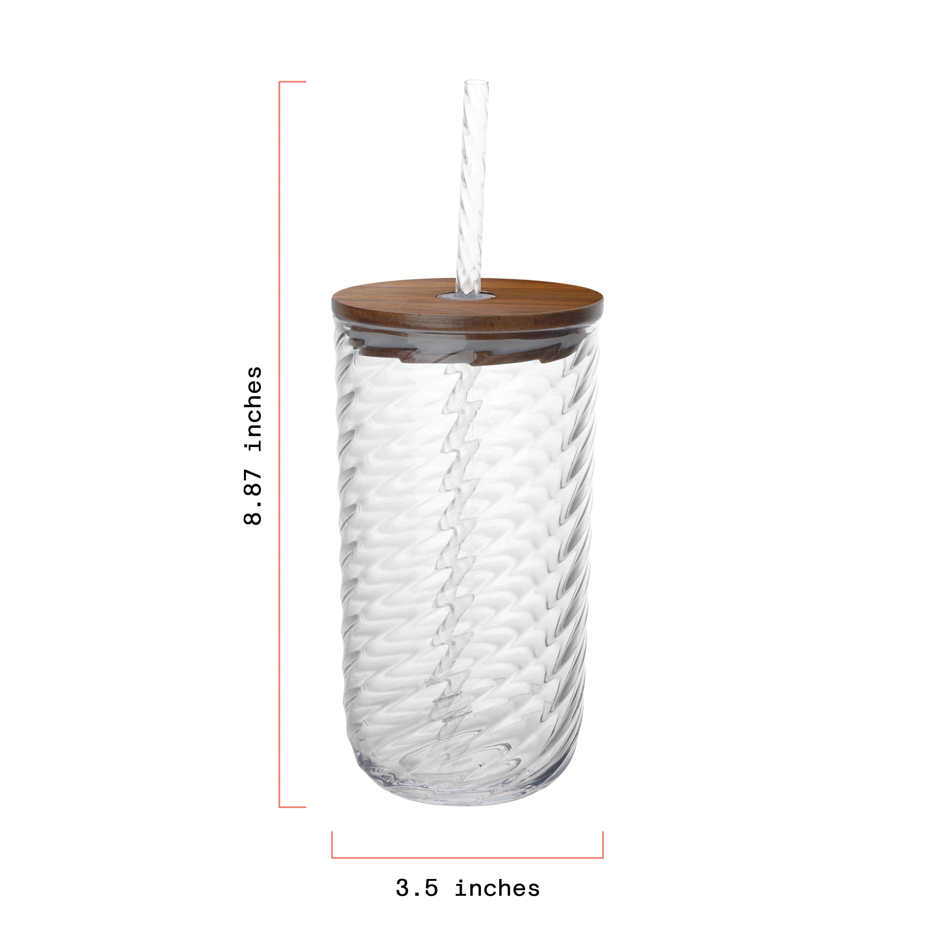 (2 pack) Beautiful 21-Ounce Tritan Swirl Texture Sipper Tumbler With Lid and Straw, Clear by Drew Barrymore