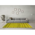 thumbnail image 3 of Ahgly Company Machine Washable Indoor Square Oriental Yellow Industrial Area Rugs, 8' Square, 3 of 4