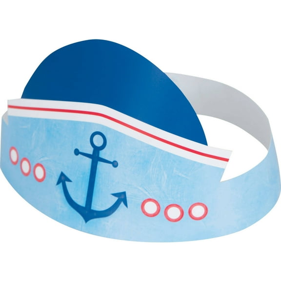 Paper Nautical Boys First Birthday Party Hats, 6ct
