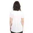 thumbnail image 2 of Miss Halladay women White Georgette Woven Short Sleeve Overblouse Stretch Jersey Front, 2 of 3