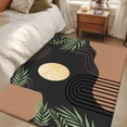 thumbnail image 5 of Boho Moon Washable Area Rugs 3'x5', Modern Bohemian Green Leaves Plant Black Low Pile Throw Living Room Rug Non-Slip Sturdy Edge Binding Carpet for Indoor Entryway Bedside Kitchen, 5 of 9
