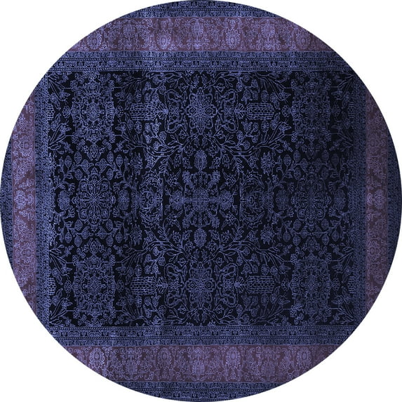 Ahgly Company Indoor Round Persian Blue Traditional Area Rugs, 7' Round