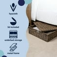 thumbnail image 4 of happimess BSK2015B-SET2 Holden 30" Classic Costal Hand-Woven Hyacinth Wicker Under Bed Storage Basket with Lid, Brown (Set of 2), 4 of 5
