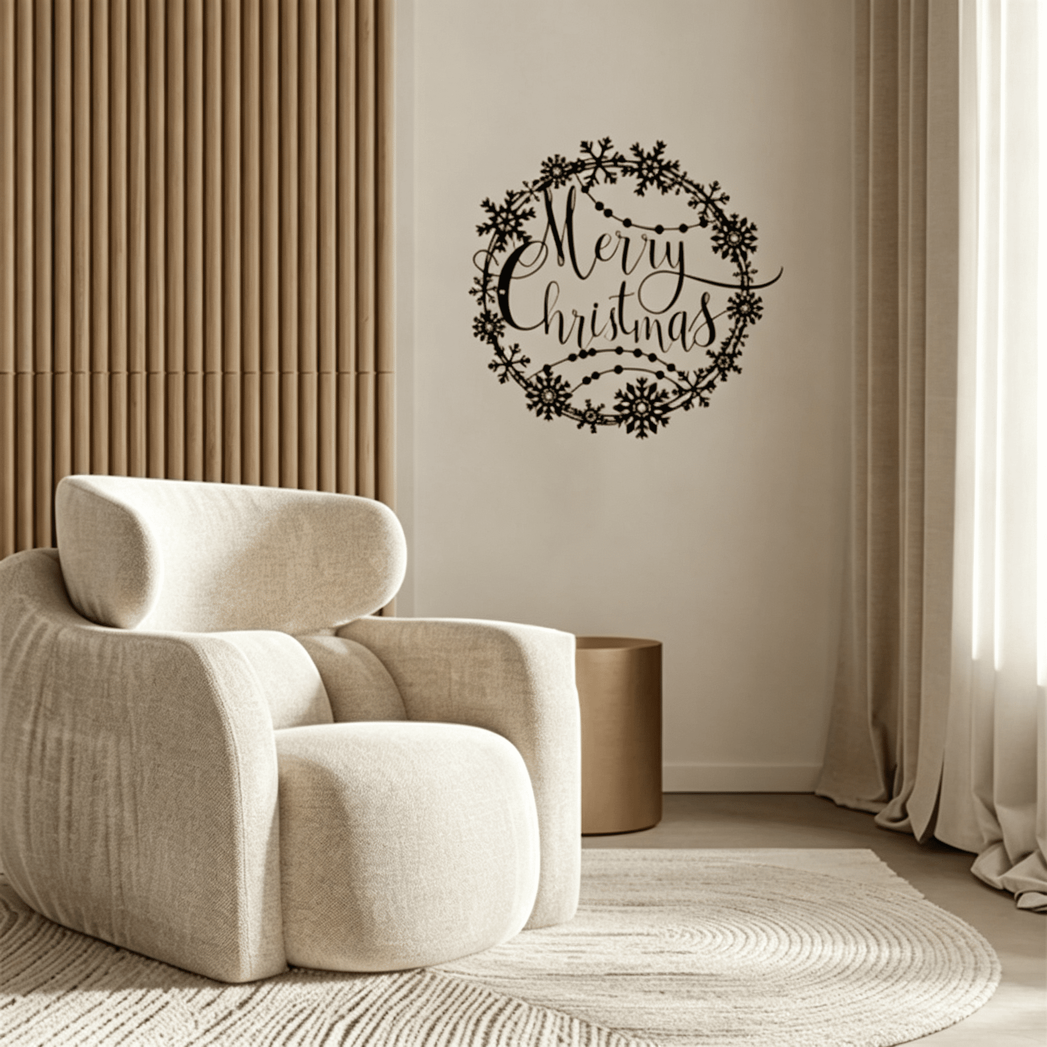 Elegant Christmas Metal Wall Art Holiday Welcome Sign Indoor Outdoor Decor Gift