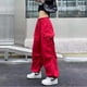 thumbnail image 1 of Pantalones casuales de trabajo retro de estilo americano Pantalones rectos de verano para mujer Pantalones anchos y sueltos, 1 of 5