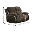 thumbnail image 4 of Lexicon Cranley Traditional Microfiber Double Reclining Loveseat in Chocolate, 4 of 8