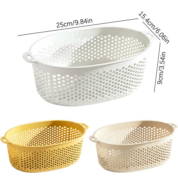 Clearance Under $2.76! Rice Sieve Plastic Colander Kitchen Drain Basket with Handles Rice Bowl Strainer Strainer Basket Sink Drain Kitchen Tools
