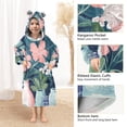 thumbnail image 3 of FORMRS Wearable Blanket Hoodie with Sleeves for Kids Cozy Flannel Sweatshirt, Pink Flowers, 3 of 7