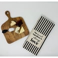 thumbnail image 4 of Drew Derose Designs black&cream stripes printed towel and serve board set 16”x26- towel”&board-12”x9”, 4 of 7