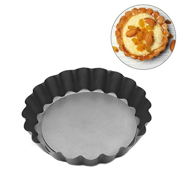 Round Fluted Tart Pan Baking Quiche Mold with Removable Bottom Non