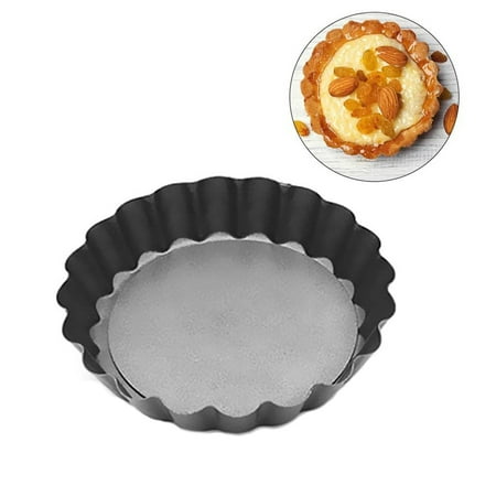 

Round Fluted Tart Pan Baking Quiche Mold with Removable Bottom Non-stick Pie Pan
