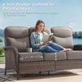 thumbnail image 4 of PARKWELL 8-Piece Outdoor Patio Furniture Set, 7-Seat High Back Wicker Cushioned Conversation Set with Coffee Table for Porch - Gray, 4 of 10