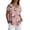 Pink, variant on Vintage Floral V-Neck Tunic Tops for Women - Short Sleeve Button Detail Casual Blouse, Loose Fit Cotton-Linen Look Pullover Shirt for Summer & Vacation Green XXL