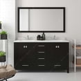 thumbnail image 2 of Caroline Avenue 60" Double Bath Vanity in Espresso with White Quartz Top and Square Sinks with Brushed Nickel Faucets with Matching Mirror, 2 of 3