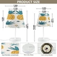 thumbnail image 3 of WOBOGO Illustration Of Pineapples with White Background Table Lamps Bedroom 3-Speed Dimmable Farm Style with Fabric Shade for Reading and Home Office, 3 of 8
