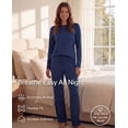 thumbnail image 4 of Real Essentials 2 Pack: Women's Comfy Pajama Sets - Short & Long Sleeve Ladies Loungewear Sleepwear PJs (Available In Plus), 4 of 8