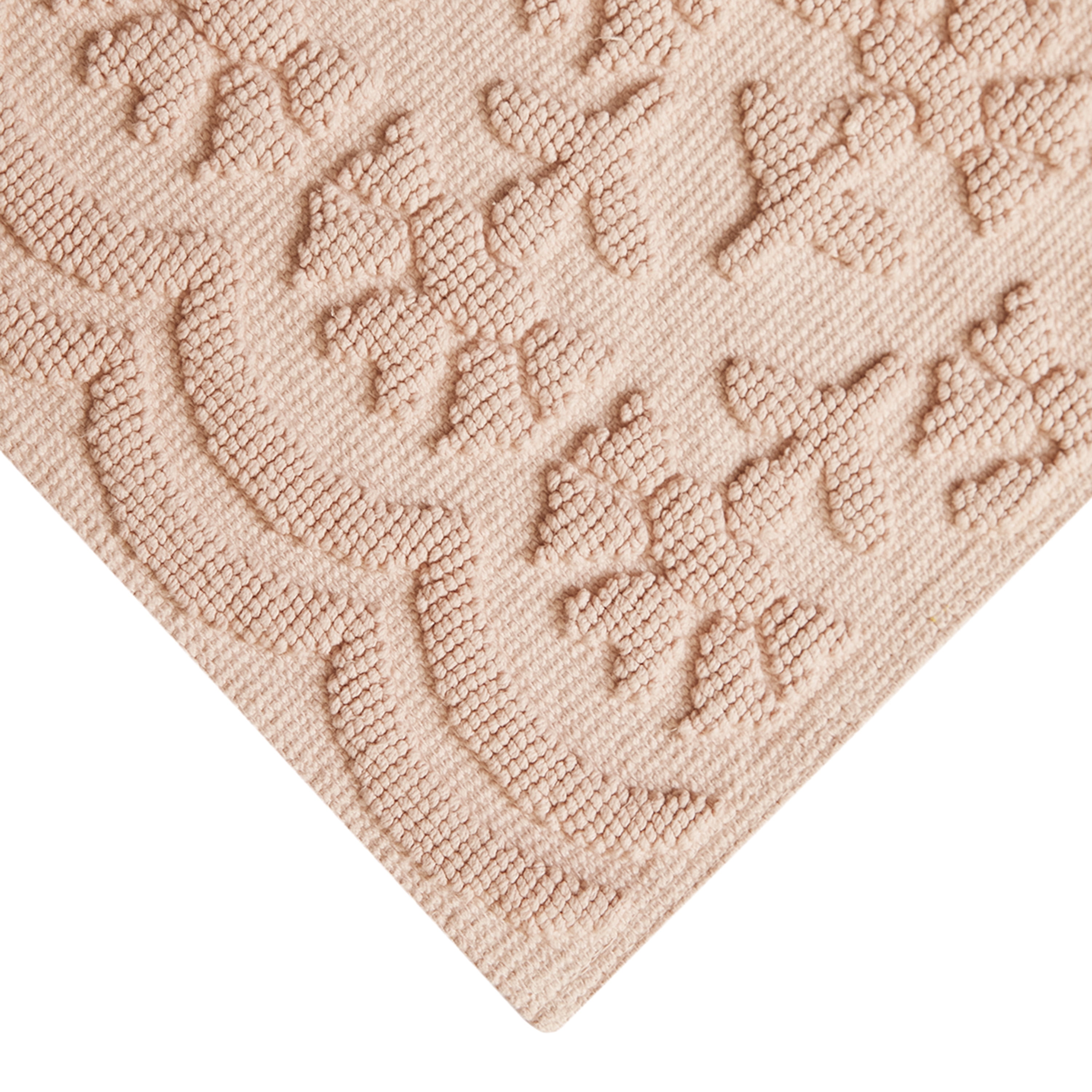 Beautiful Floral Block Scallop 2 Piece Bath Rug Set by Drew Barrymore, Rose Pink, 17" x 24" & 20" x 30"