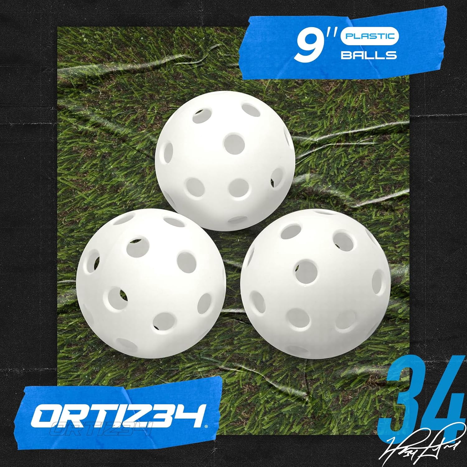 Ortiz34 29" Graffiti Plastic Bat & Ball Set, David Ortiz Backyard Baseball Homerun Set for Youth, Kids, Teens & Adults