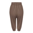 thumbnail image 4 of CHWGFWL Plus Size Capris for Women Capri Leggings for Women 2024 High Waisted Cutout Yoga Capris Lightweight Cozy Cropped Pants Solid Soft Pajams Pants White Linen Pants Women (Khaki,S), 4 of 5