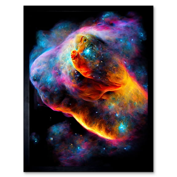 Space Nebula Vibrant Rainbow Spectrum Art Print Framed Poster Wall Decor 12x16 inch
