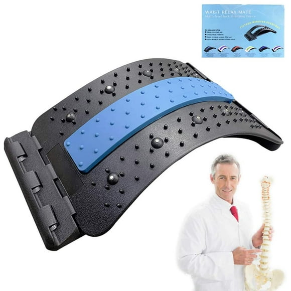 Back Stretcher Device - Magic Lumbar Support Device, Back Cracker Device, Lower and Upper Back Pain Relief -3 Adjustable Settings for Back Pain, Herniated Disc, Sciatica, Scoliosis. (Blue)