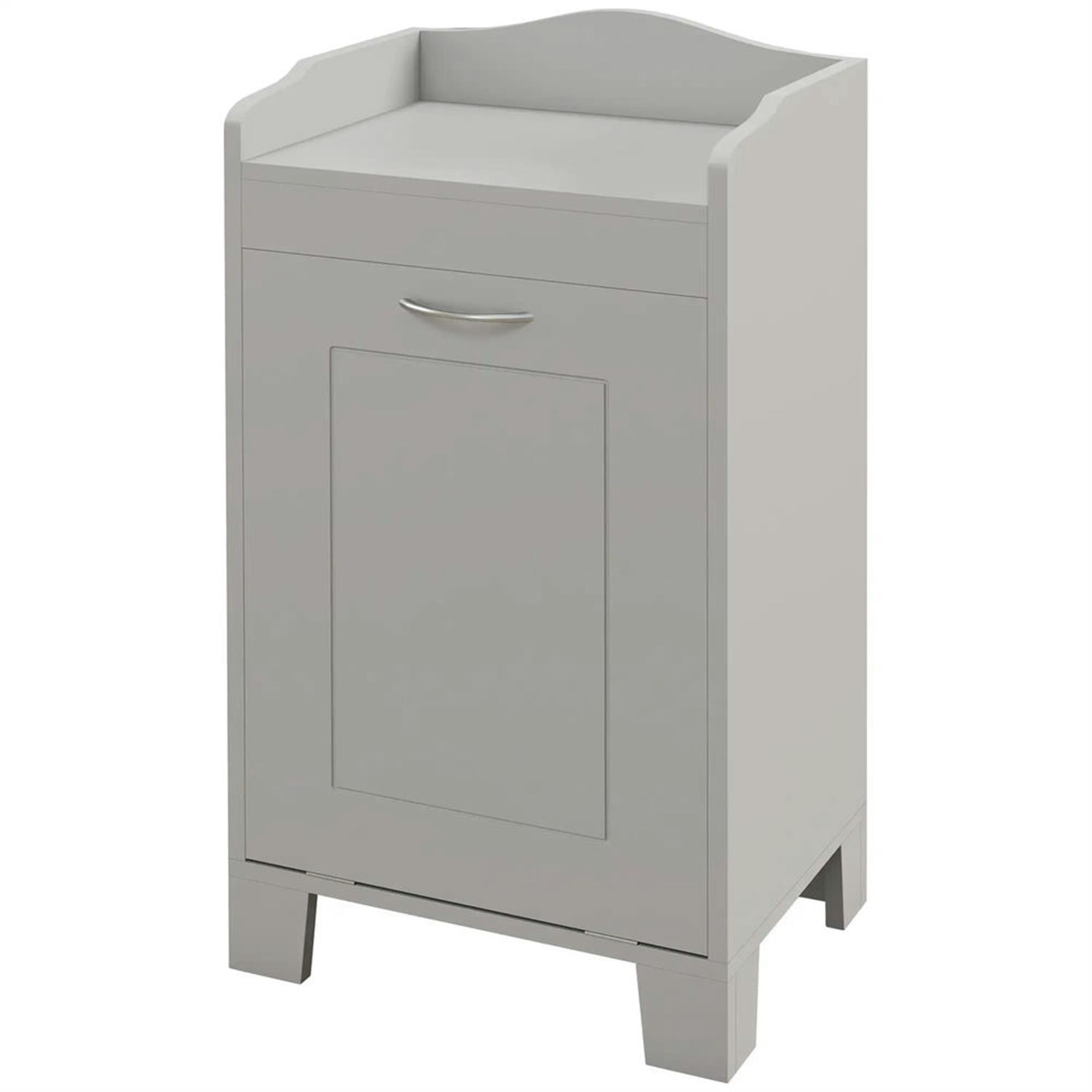 Demi Bonn 31" Bathroom Storage Cabinet with Tilt-Out Trash, Laundry Cabinet with Tilt Out Laundry Basket for Kitchen, Living Room, Gray