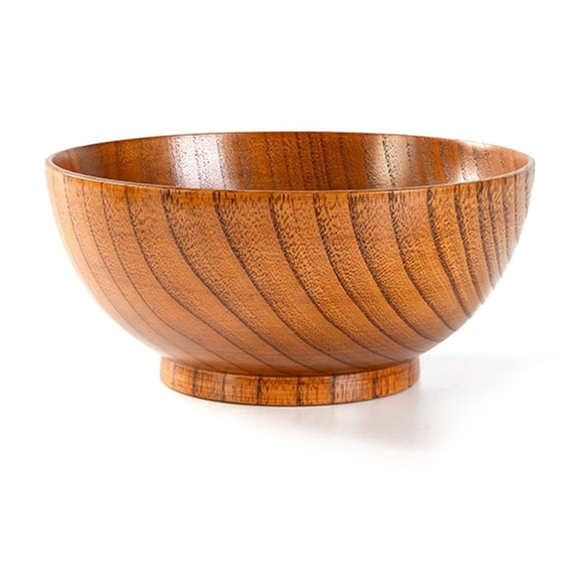 Wooden Bowl Rice Soup Bowl Salad Bowl Food Container Tableware Utensils