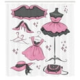 thumbnail image 3 of Ambesonne Heels and Dresses Shower Curtain, Fashion Clothing, 69"Wx75"L, Pale Pink White Grey, 3 of 3