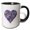 Black/White, variant on 3drose, Mosaic Heart Graphic Art - Arty Purple Green Abstract - Gaudi-inspired, 11oz Magic Transforming Mug