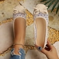 thumbnail image 4 of Miluxas Women’s Polka Dot Mesh Bow Ballet Flats, Square Toe Patchwork Slip On Flat Shoes, Breathable Lightweight Casual Walking Loafers Beige 6(38), 4 of 9