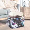 thumbnail image 3 of Yayeee Collapsible Cube Storage Bin with Lid Fabric Closet Decorative Basket with Handles, Black, 3 of 7