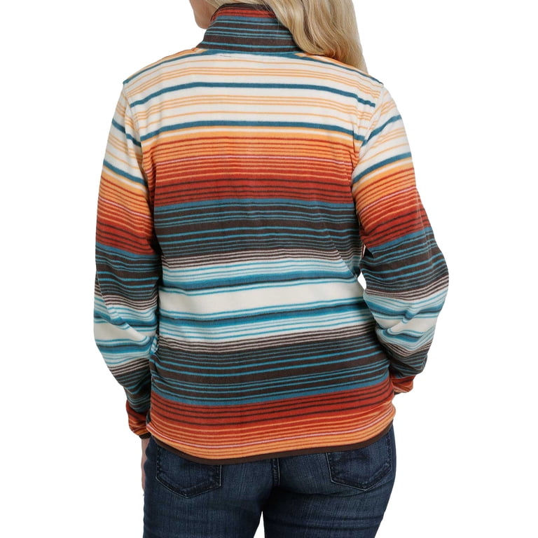 Cinch Men's Black Serape Print Fleece Pullover - Snap Placket, Western Style