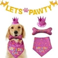 thumbnail image 1 of POINTERTECK 4 Pcs Dog Birthday Party Supplies Set Reusable Scarf For Party Decor, 1 of 3