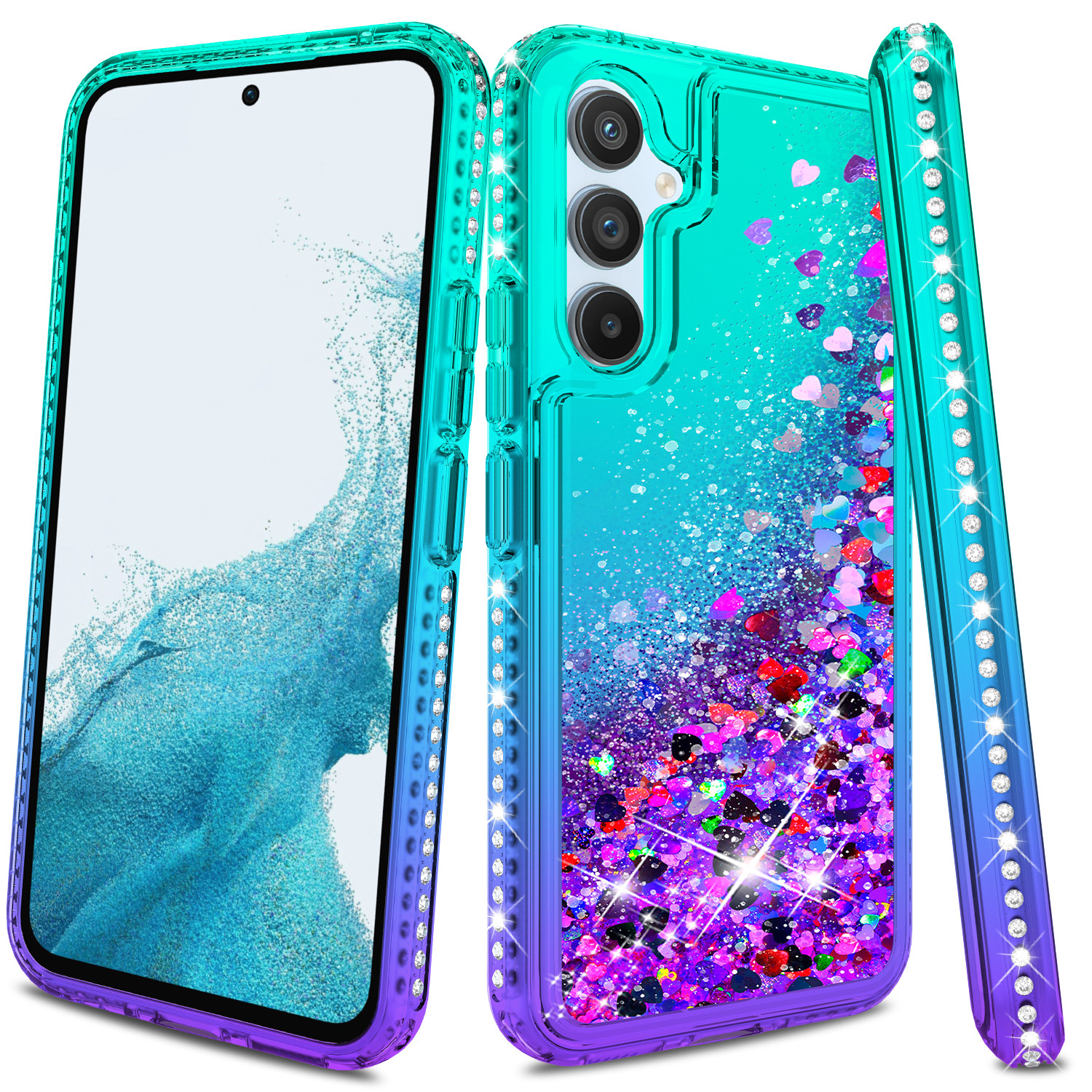 Funda purpurina con líquido 流沙 Oppo A94 5G - MOVIXOZ