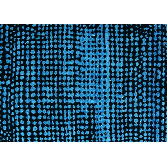 Ahgly Company Indoor Rectangle Abstract Light Blue Modern Area Rugs, 2' x 5'