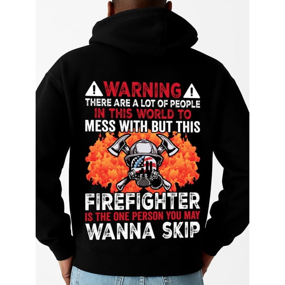 Firefighter Warning graphic hoodies men sweater hoodie black Casual Solid Basic Hooded Sweatshirt Streetwear For Winter Fall, As Gifts gift Fashion Unisex Shirt Short Sleeve tshirts