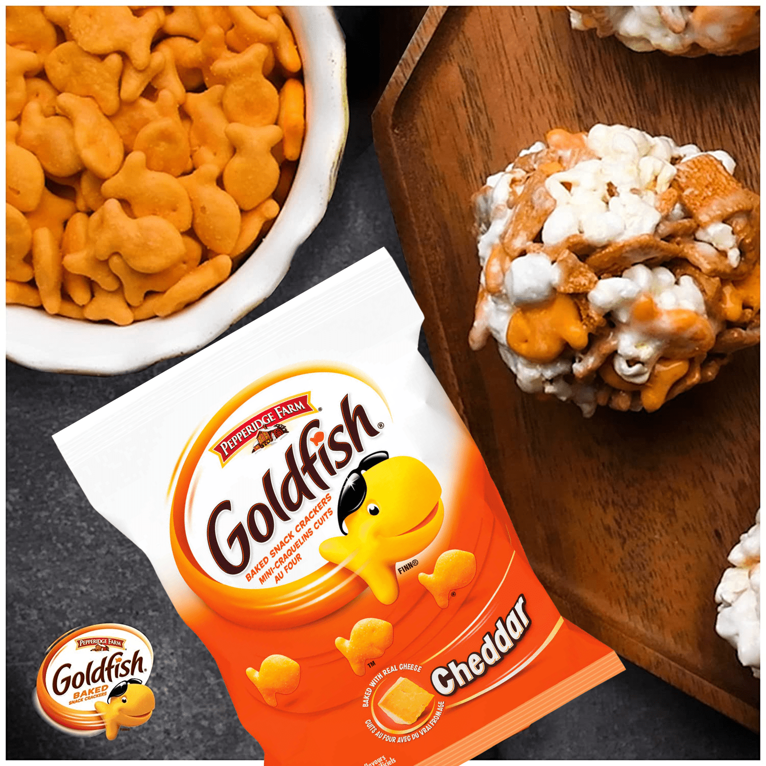 Goldfish Cheddar Crackers, 45oz. On the Go Packs -Baked with Real Cheddar Cheese No Artificial Colors & Flavors Crunchable & Munchable  Snacks for Kid's Lunch Box Halloween Basket Fillers & Favors