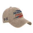 thumbnail image 2 of Unisex 911 Never Forget Hats 9/11 25th Anniversary Baseball Cap We Will Never Forget Hat 9/11 Patriot Day Commemorative Trucker Hat Khaki, 2 of 5