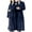 Navy, variant on Long Robes for Women Mens Soft Plush Bath Robe Warm Bathrobes Comfy Full-length Nightgown Pajamas Sleepwear Housecoat Women Red L